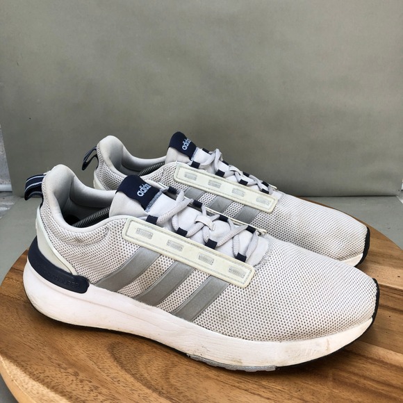 Adidas Racer TR23 Cloudfoam Running Shoes White Gray Blue Mens Size 13 - Picture 1 of 8